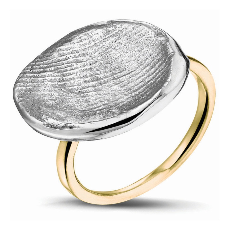 See you 407 SG 14k gouden ring met zilveren vingerafdruk 