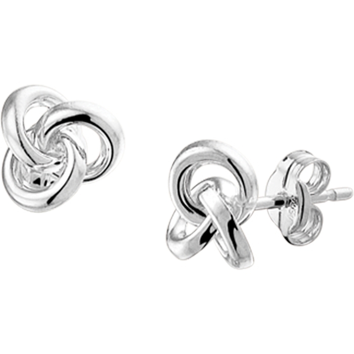 TC-46564 Oorknoppen 14 karaat witgoud knoop 7,5x7 mm