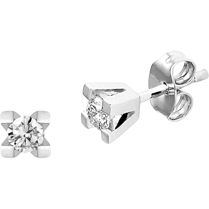 The House Of Jewels THOJ1043 14 karaat witgouden oorknoppen met 0,20 ct diamant