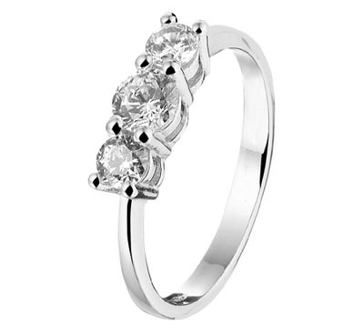 TC-31199 14 karaat witgouden zirkonia ring