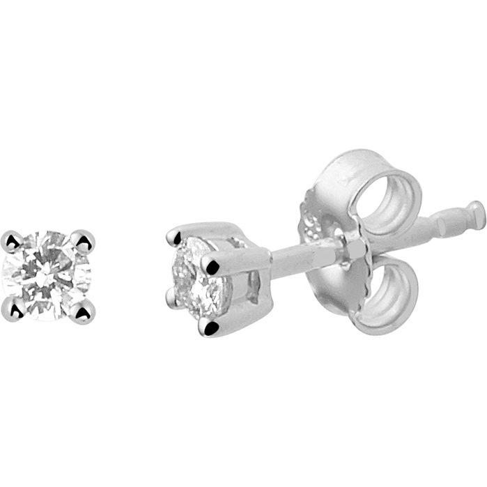 The House Of Jewels THOJ1051 14 karaat witgouden oorknopjes met 0,30 ct diamant