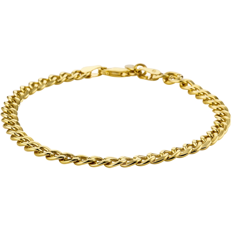 Treasure Collection TC-46441 14 karaat gouden armband 5 mm met gourmet schakel en zilveren kern