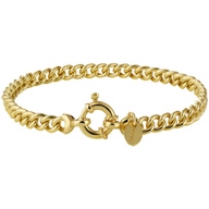 Treasure Collection TC-38984 14 karaat gouden gourmet armband met zilveren kern 5,5 mm breed