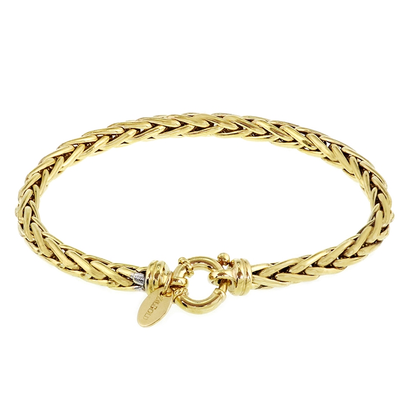 Treasure Collection TC-47912 14 karaat gouden armband met zilveren kern en vossenstaart schakels E080