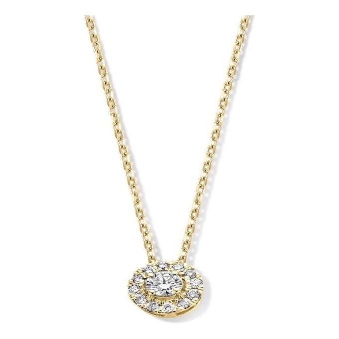 Aurore Jewelry CA15100020 Emma 18 karaat gouden ketting 45 cm met 0,20 ct lab grown diamant