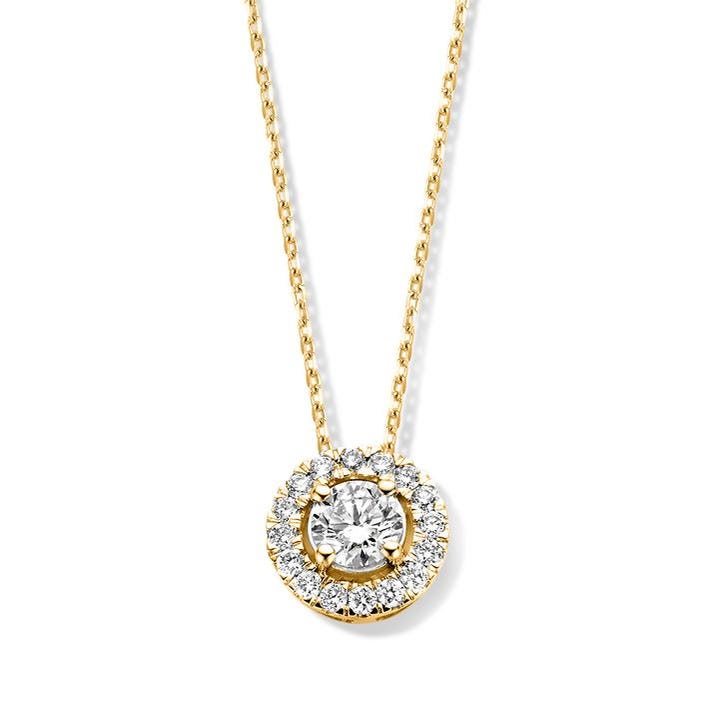 Aurore Jewelry CA15100075 Emma 18 karaat gouden ketting 45 cm met 0,75 ct lab grown diamant