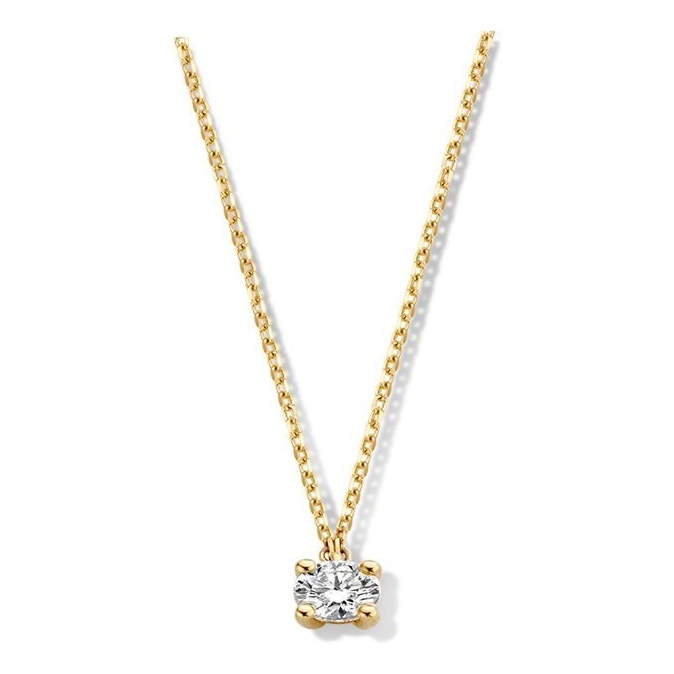 Aurore CA15010020 Olivia 18 karaat gouden collier 45 cm met 0,20 ct lab grown diamant