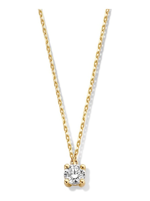 Aurore CA15010030 Olivia 18 karaat gouden collier 45 cm met 0,30 ct lab grown diamant
