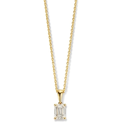 Aurore Jewelry CA15750050 Nora 18k gouden ketting met 0,50 ct lab grown diamant