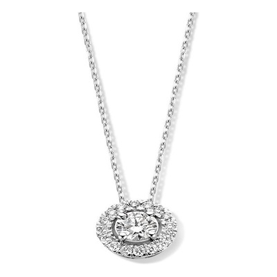 Aurore CA25100020 Emma 18 karaat witgouden collier 45 cm met 0,20 ct lab grown diamant