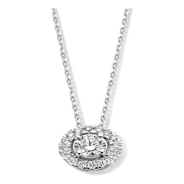 Aurore CA25100050 Emma 18 karaat witgouden collier 45 cm met 0,50 ct lab grown diamant