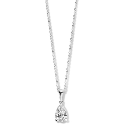 Aurore Jewelry CA25710050 Ava 18k witgouden ketting met 0,50 ct lab grown diamant