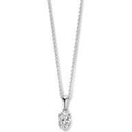 Aurore Jewelry CA25730050 Franky 18k witgouden ketting met 0,50 ct lab grown diamant