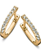 Aurore OA15500020 Millie 18 karaat gouden klapcreolen met 0,20 ct lab grown diamant
