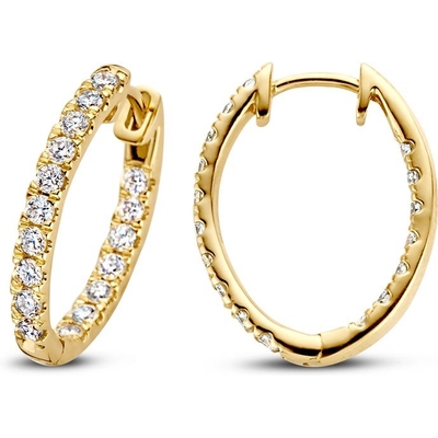 Aurore Jewelry OA15520100 Lauren 18k gouden oorringen met 1 ct lab grown diamant