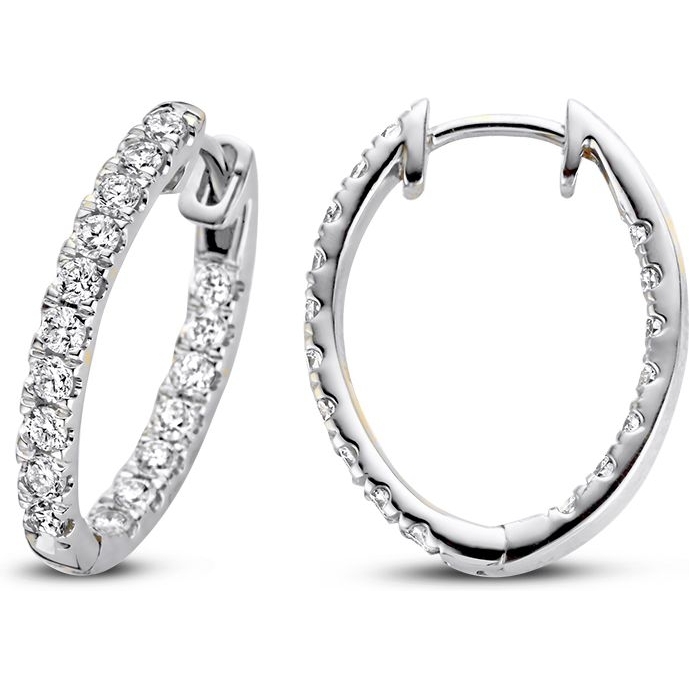 Aurore Jewelry OA25520100 Lauren 18k witgouden oorringen met 1 ct lab grown diamant