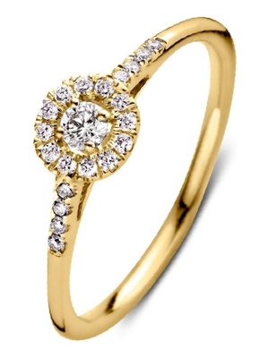 Aurore RA15110020 Emma Royal 18 karaat gouden ring met 0,20 ct lab grown diamant