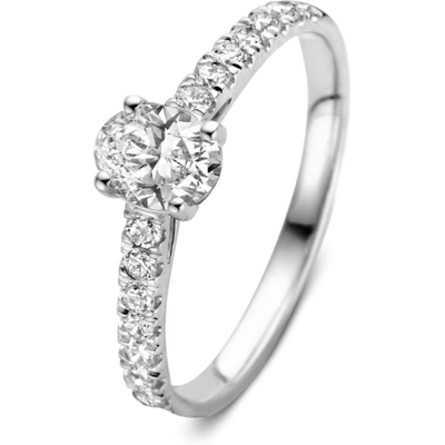 Aurore Jewelry RA25740075 Franky Royal 18k witgouden ring met 0,75 ct lab grown diamant