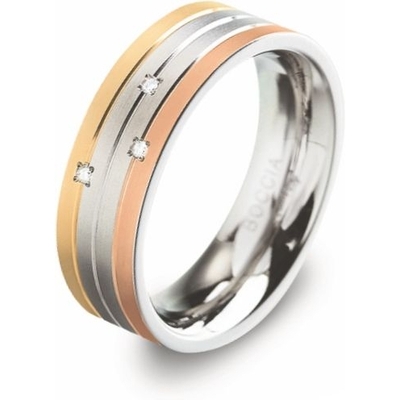 Boccia 0135-02 Titanium tricolor ring 0,015 ct diamant