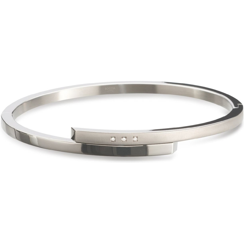 Boccia 03041-02 Titanium slavenarmband met 0,015 ct diamant