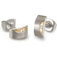 Boccia 05007-03 Titanium bicolor oorknopjes met 0,02 ct diamant