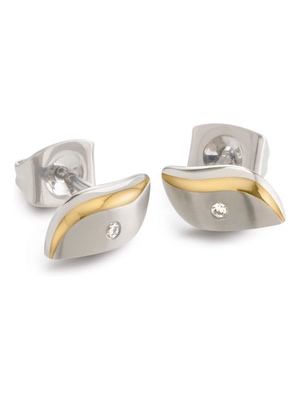 Boccia 05044-04 Titanium bicolor oorknopjes met 0,02 ct diamant