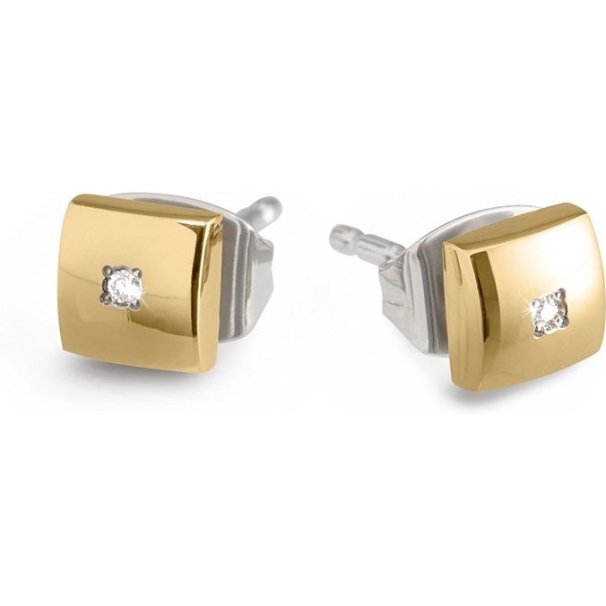 Boccia 05050-03 Titanium oorknopjes goudkleurig met 0,02 ct diamant
