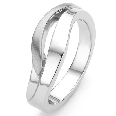 Breuning 97128 Zilveren ring golvend