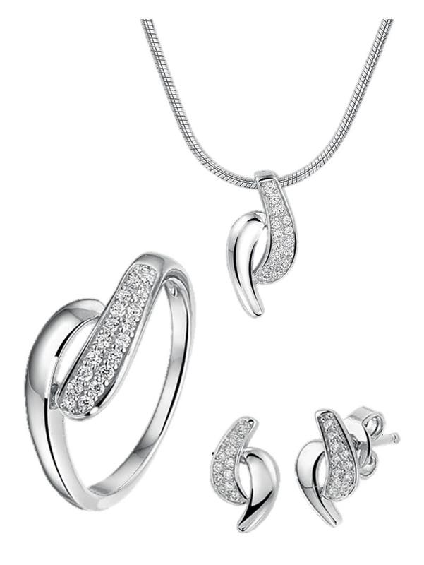 Treasure Collection sieradenset zilver glans en zirkonia