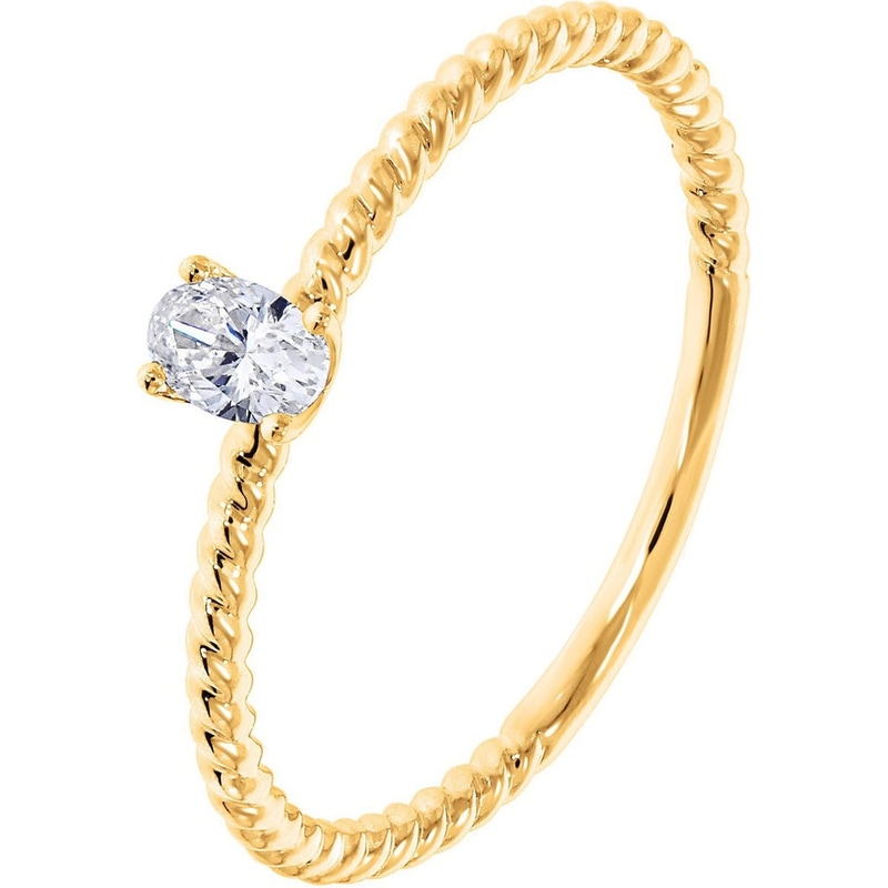 Culet GCJ1121 Fancy Shape Oval 18k gouden aanschuifring met 0,15 ct diamant