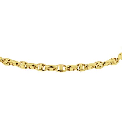 collier jasseron ovaal met balkje 35 mm 14K geelgoud