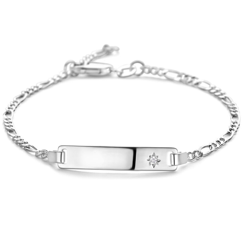 Treasure Collection TC-32172 Zilveren naamplaat armband zirkonia