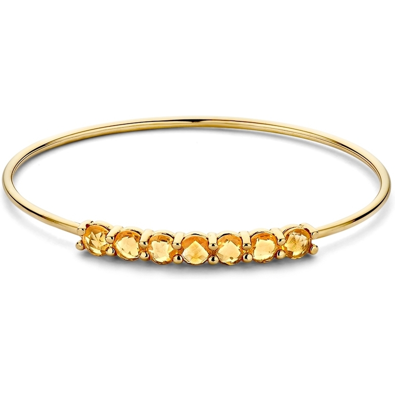 Excellent Jewelry AC137600 14 karaat gouden bangle armband met citrien
