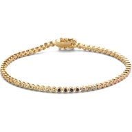 Excellent Jewelry AG137330 14 karaat gouden tennisarmband met saffier