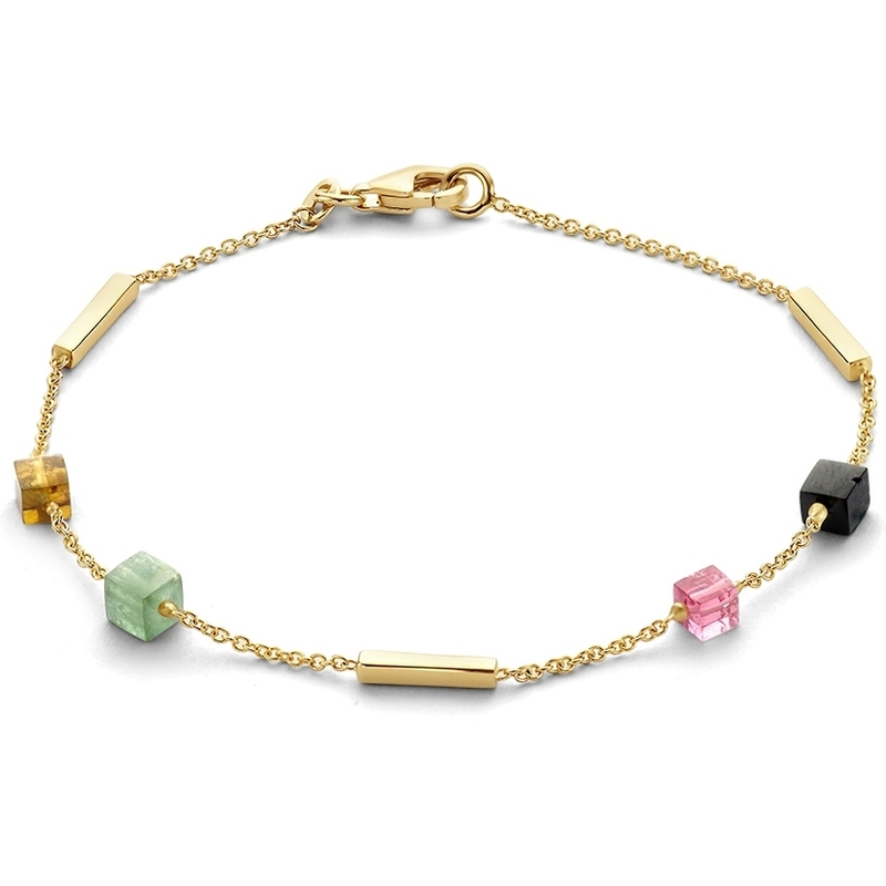 Excellent Jewelry AW137161 14k gouden armband met edelstenen