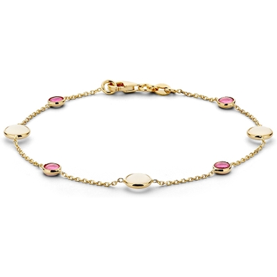 Excellent Jewelry AW137574 14k gouden armband met edelstenen