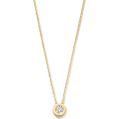 Excellent Jewelry CE127488 14k gouden ketting met zirkonia hanger