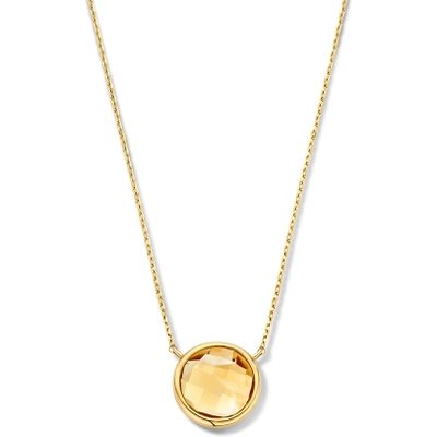 Excellent Jewelry CE137498 14k gouden ketting met citrien hanger