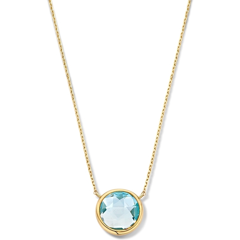 Excellent Jewelry CE137500 14k gouden ketting met topaas hanger