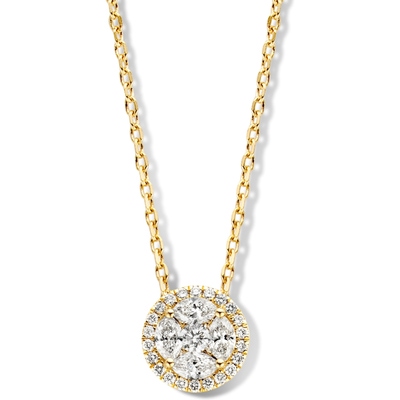 Excellent Jewelry CG117355 14k gouden ketting met 0,80 ct diamant