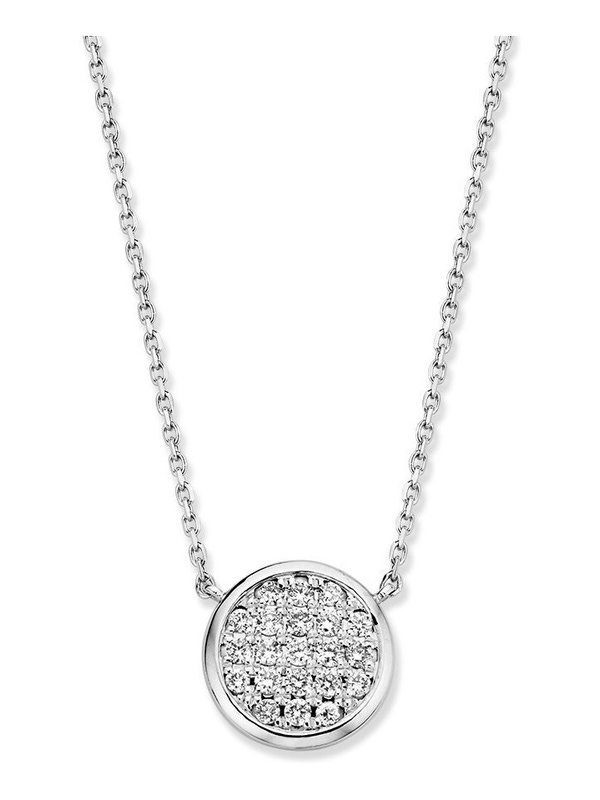 Excellent Jewelry CG216794 14 karaat witgouden collier 42-45 cm met 0,2 ct diamant