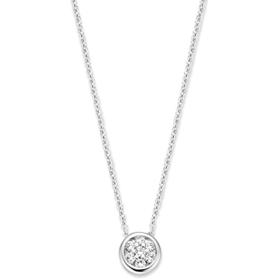 Excellent Jewelry CP216057 14k witgouden ketting met 0,09 ct diamant