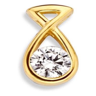 Excellent Jewelry HB126231 14 karaat gouden hanger met zirkonia 15 mm