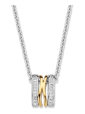Excellent Jewelry HF625952 Zilveren ketting met zirkonia hanger