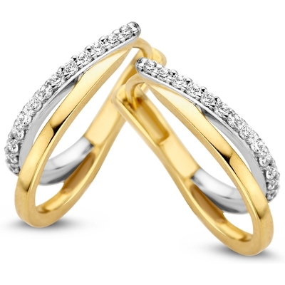 Excellent Jewelry OB126763 14k gouden oorringen met zirkonia