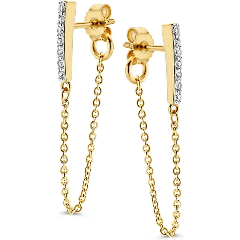 Excellent Jewelry OB127522 14k gouden oorhangers met zirkonia