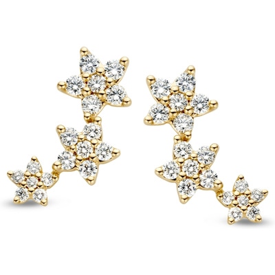 Excellent Jewelry OG117323 14k gouden oorknopjes sterren met 1,05 ct diamant