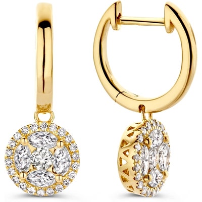 Excellent Jewelry OG117427 14k gouden oorringen met 1,06 ct diamant