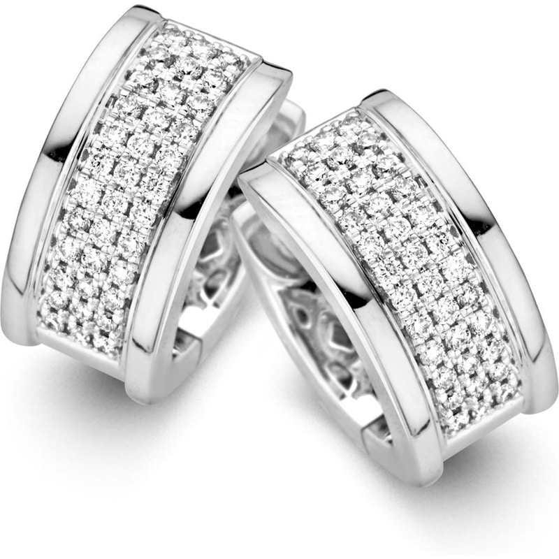 Excellent Jewelry OG215395 14k witgouden oorringen met 0,43 ct diamant