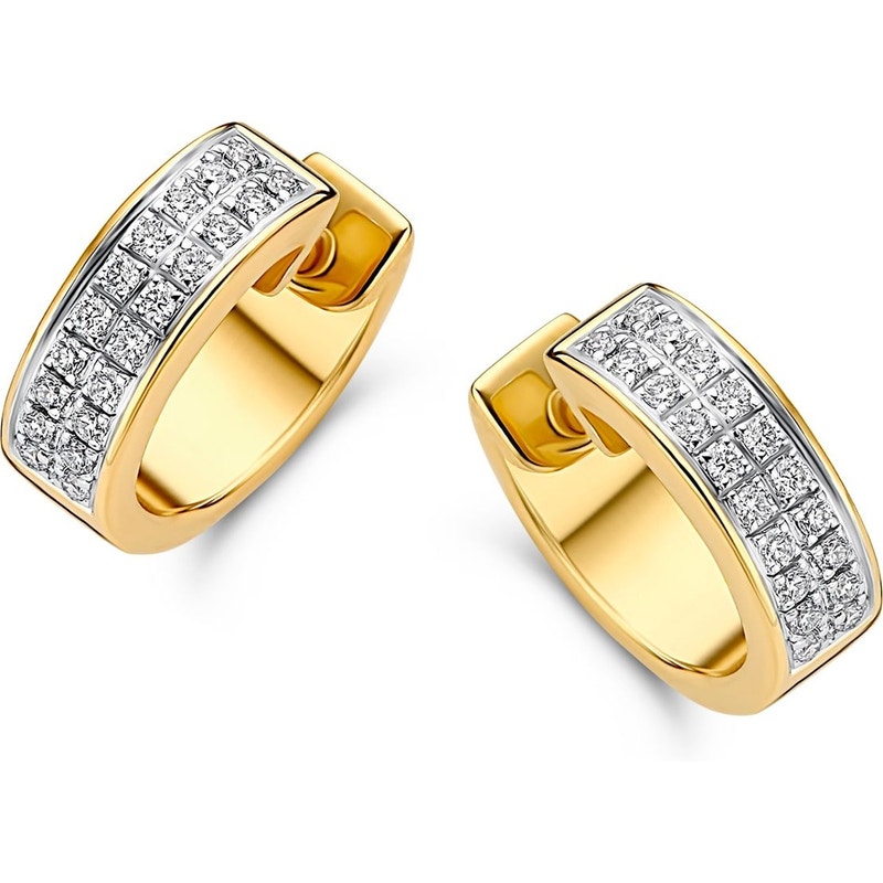 Excellent Jewelry OG414888 14k bicolor gouden oorringen met 0,31 ct diamant